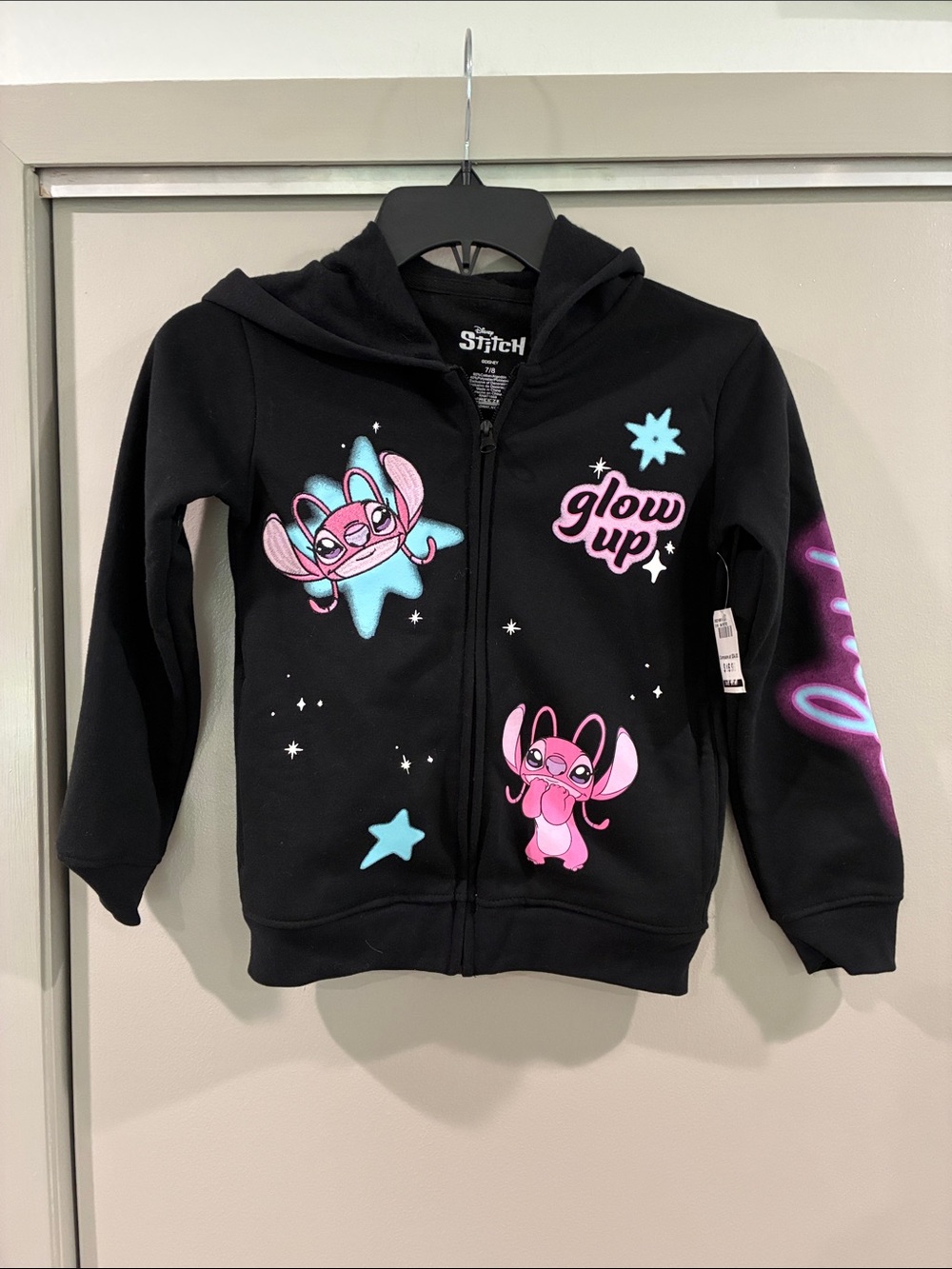 Lilo & Stitch 'Glow Up' Black Zip Hoodie for Kids